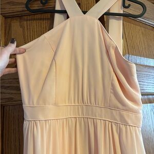 Elegant Peach Sleeveless Dress
